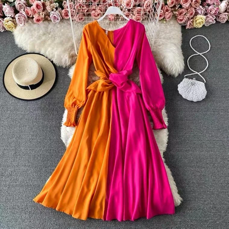 Colour Block Maxi Dress