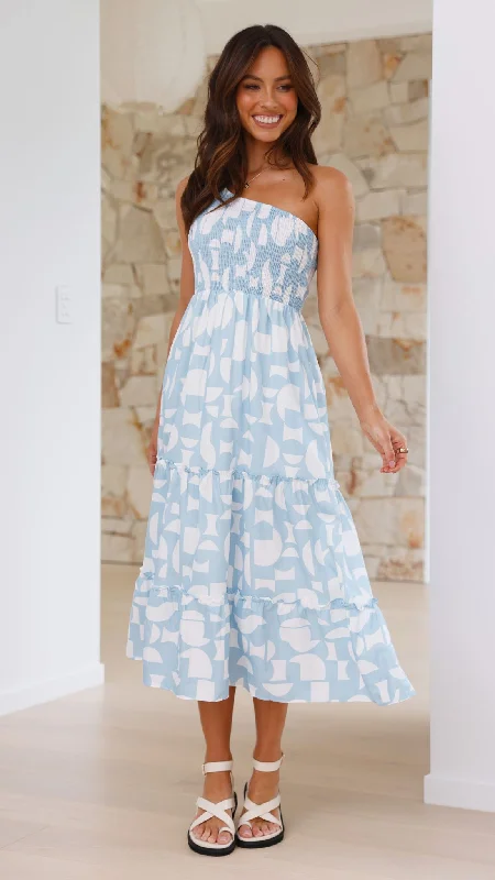 Jolina Midi Dress - Blue Alicante