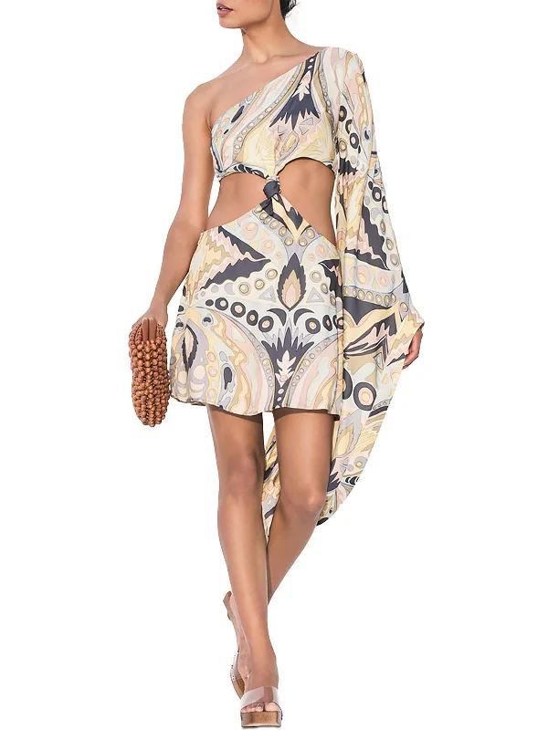 Lucy Womens Cutout Short Mini Dress