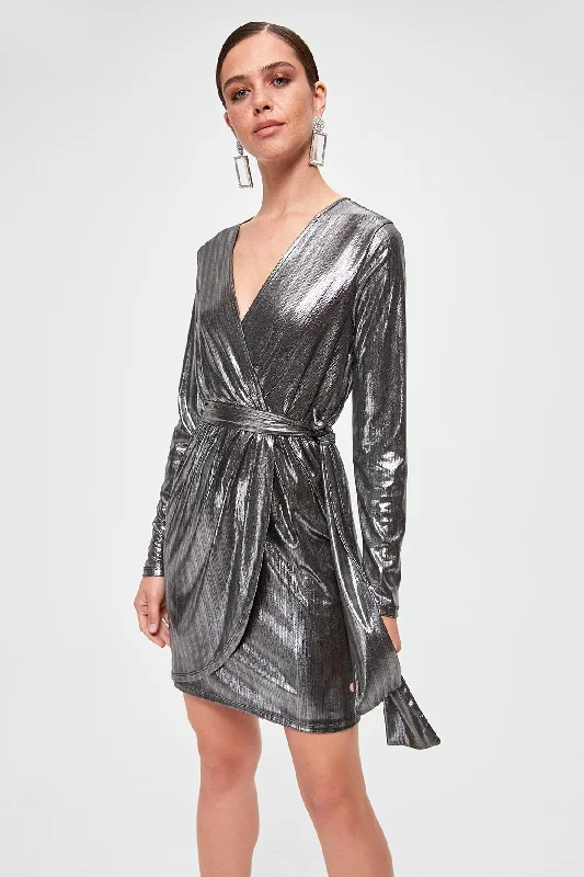 Mettalic Wrap Dress