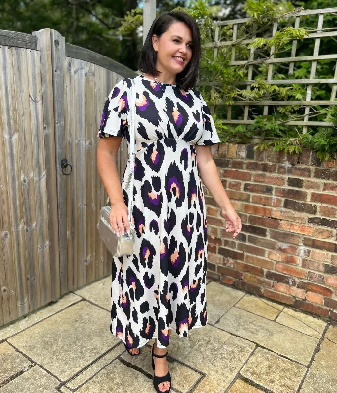 Ivory Leopard Kate Midi Dress