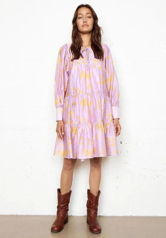 Second Female Lyna Smock Mini Dress, Lilac