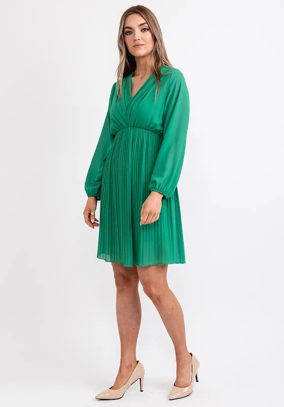 Seventy1 One Size Pleated Mini Dress, Emerald Green