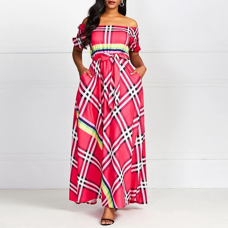 Summer Sexy Club Sweet Party Women Long Dresses Casual Plus Size OL Ladies Red Beach Aline Plaid Elegant Female Fashion Dress Summer Sexy Club Sweet Party Women Long Dresses Casual Plus Size OL Ladies Red Beach Aline Plaid Elegant Female Fashion Dress