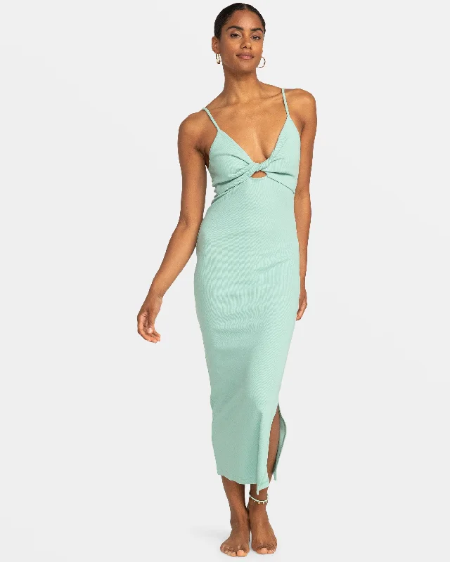 Wavey Lady Midi Dress - Blue Surf