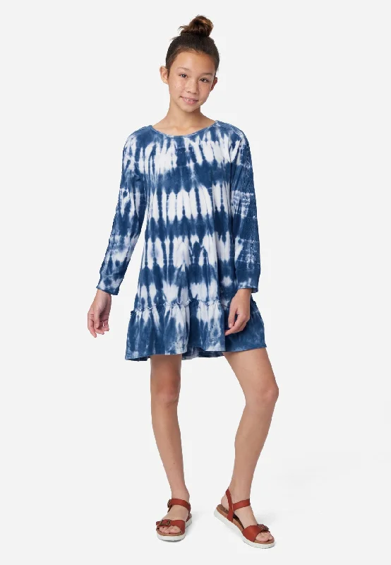 Tie-Dye Lace-Trim Mini Dress