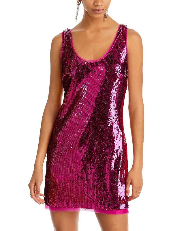 Aishia Womens Sequined Mini Cocktail And Party Dress