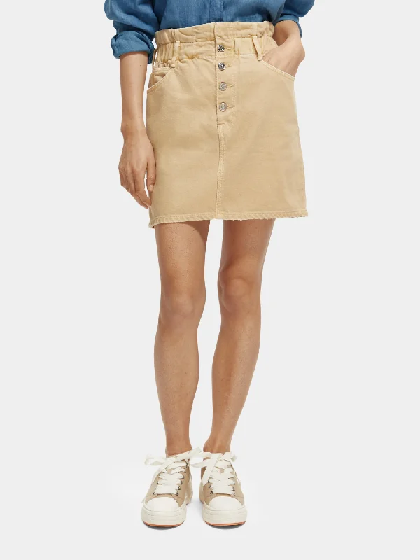 Break garment-dyed mini skirt