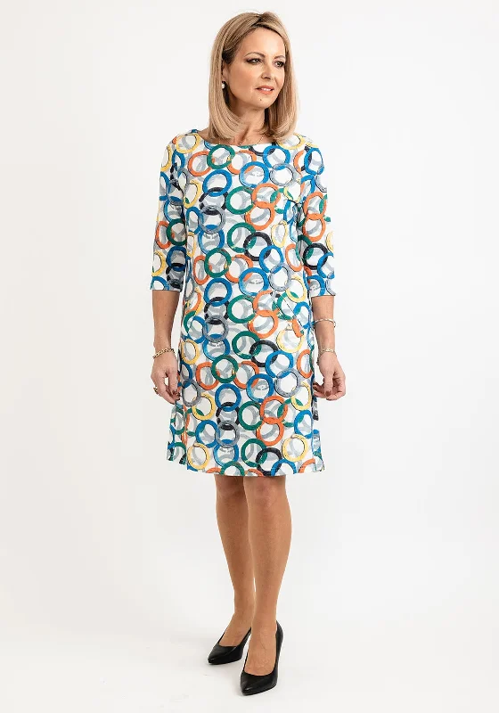 Seventy1 Ring Print Mini Shift Dress Size Small, Multi